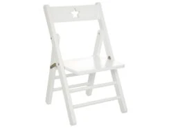 Chaise Pliante Pour Enfant En Bois Blanc H 51.9 Cm