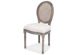 Lot De Deux Chaises De Salle à Manger Lin Et Rotin Gris 1902210 -Mobilia Boutique chaise 9322199
