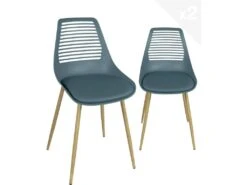 Lot De 2 Chaises De Cuisine Retro (bleu) GEOS
