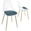 Lot De 2 Chaises De Cuisine Retro GEOS (Blanc Bleu) 1 Lot De 2 Chaises De Cuisine Retro GEOS (Blanc Bleu) -Mobilia Boutique chaise 9525631