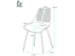 Lot De 2 Chaises De Cuisine Retro GEOS (Blanc Bleu) -Mobilia Boutique chaise 9525639