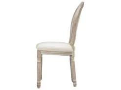 Chaise De Table Beige Lin Et Pieds En Bois D'Hévéa -Mobilia Boutique chaise 9526401