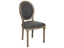 Chaise De Table Gris Foncé Et Pieds En Bois D'Hévéa