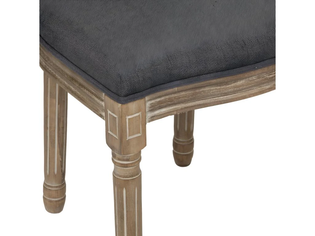 Chaise De Table Gris Foncé Et Pieds En Bois D'Hévéa 4 Chaise De Table Gris Foncé Et Pieds En Bois D'Hévéa – Image 2