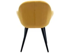 CANCUN - Chaise Scandinave Tissu Curry Pieds Métal Noir(x2) -Mobilia Boutique chaise 9531535