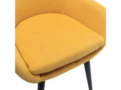 CANCUN - Chaise Scandinave Tissu Curry Pieds Métal Noir(x2) -Mobilia Boutique chaise 9531537