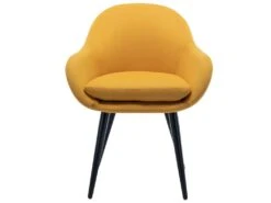 CANCUN - Chaise Scandinave Tissu Curry Pieds Métal Noir(x2) -Mobilia Boutique chaise 9531539