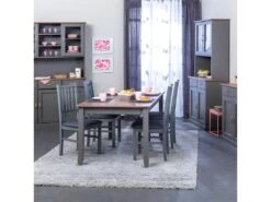 MELINA - Lot De 6 Chaises Bois Massif Gris -Mobilia Boutique chaise 9531859