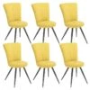PARIL - Lot De 6 Chaises Matelassées Jaunes -Mobilia Boutique chaise 9533659