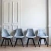 Lot De 4 Chaises En Velours NORA Grises Avec Coussin - HAPPY GARDEN 1 Lot De 4 Chaises En Velours NORA Grises Avec Coussin - HAPPY GARDEN -Mobilia Boutique chaise 9533731