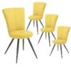 PARIL - Lot De 4 Chaises Matelassées Jaunes -Mobilia Boutique chaise 9533915