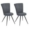 PARIL - Lot De 2 Chaises Matelassées Grises -Mobilia Boutique chaise 9534235