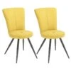 PARIL - Lot De 2 Chaises Matelassées Jaunes -Mobilia Boutique chaise 9534429