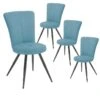 PARIL - Lot De 4 Chaises Matelassées Bleues -Mobilia Boutique chaise 9534581