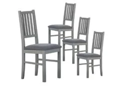 MELINA - Lot De 4 Chaises Bois Massif Gris