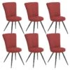 PARIL - Lot De 6 Chaises Matelassées Rouges -Mobilia Boutique chaise 9535015
