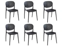 Lot De 6 Chaises Empilables En Polypropylène - Noir - CARETANE -Mobilia Boutique chaise 9812191