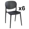 Lot De 6 Chaises Empilables En Polypropylène - Noir - CARETANE 1 Lot De 6 Chaises Empilables En Polypropylène - Noir - CARETANE -Mobilia Boutique chaise 9812193