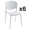 Lot De 6 Chaises Empilables En Polypropylène - Blanc - CARETANE -Mobilia Boutique chaise 9814923