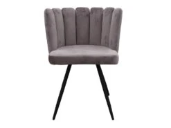 CHARLOTTE - Lot De 4 Chaises Velours Gris -Mobilia Boutique chaise 9830637