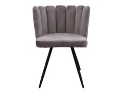 CHARLOTTE - Lot De 6 Chaises Velours Gris -Mobilia Boutique chaise 9830647