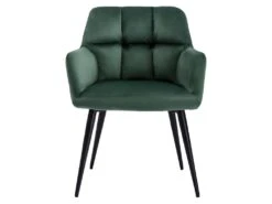Lot De 6 Chaises Avec Accoudoirs - Velours Et Métal - Vert - PEGA -Mobilia Boutique ensemble table chaises 423599