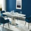 Ensemble Table TALICIA + 4 Chaises PEGA - Blanc Et Bleu -Mobilia Boutique ensemble table chaises 432185