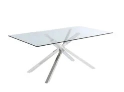 Ensemble Table GLENDA + 4 Chaises MAXINE - Transparent Et Anthracite -Mobilia Boutique ensemble table chaises 432211