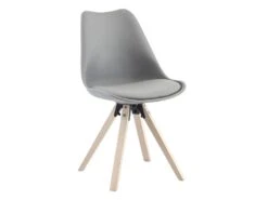 Ensemble Table + 6 Chaises - Blanc, Gris Et Naturel Clair - SERANI -Mobilia Boutique ensemble table et chaise 10732117