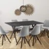 Ensemble Table + 6 Chaises - Anthracite, Gris Et Naturel Foncé - SERANI -Mobilia Boutique ensemble table et chaise 10732349