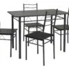 Ensemble De Table Et 4 Chaises Lima Pour Salle à Manger Noir/Gris -Mobilia Boutique ensemble table et chaise 10759937