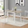 Ensemble Table + 4 Chaises En MDF Et Métal - Naturel Et Blanc - MAEWIN -Mobilia Boutique ensemble table et chaise 12307395