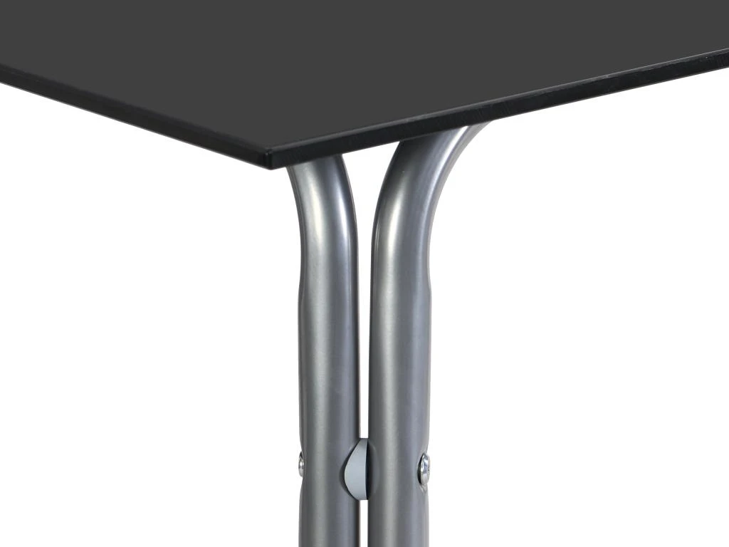 Ensemble Table + 4 Chaises - Noir Et Chromé - VILIARI 8 Ensemble Table + 4 Chaises - Noir Et Chromé - VILIARI – Image 6