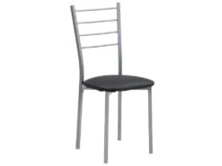 Ensemble Table + 4 Chaises - Noir Et Chromé - VILIARI 18 Ensemble Table + 4 Chaises - Noir Et Chromé - VILIARI -Mobilia Boutique ensemble table et chaise 12342071