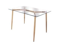 VERANA - Pack Table En Verre + 4 Chaises Gris Chiné Foncé -Mobilia Boutique ensemble table et chaise 12600029