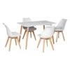 Ensemble Table Rectangulaire 120cm PIA Et 4 Chaises NORA Blanc - HAPPY GARDEN -Mobilia Boutique ensemble table et chaise 13095115
