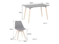 Ensemble Table Rectangulaire 120cm PIA Et 4 Chaises NORA Blanc - HAPPY GARDEN -Mobilia Boutique ensemble table et chaise 13095121