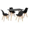 Ensemble Table Rectangulaire 120cm PIA Et 4 Chaises NORA Noir - HAPPY GARDEN -Mobilia Boutique ensemble table et chaise 13095153