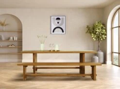 Ensemble Table + Banc - Coloris : Naturel - LENIDA