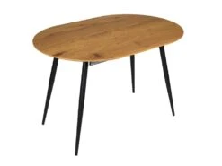 TENSO - Pack Table Allongeable Effet Bois + 4 Fauteuils Velours Côtelé Noir Konae -Mobilia Boutique ensemble table et chaise 19126381