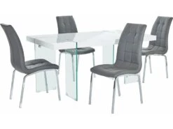 Travis 160 Cm 4 Lila Gris -Mobilia Boutique ensemble table et chaise 21736991