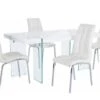 Travis 160 Cm 4 Lila Blanc -Mobilia Boutique ensemble table et chaise 21737131
