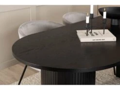 BiancaBL Ensemble Table, Table Noir Et 4 Berit Chaises Velours Gris. -Mobilia Boutique ensemble table et chaise 22189339