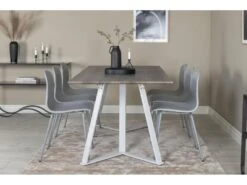 MarinaGRWH Ensemble Table, Table Gris Et 6 Arctic Chaises Gris, Gris. -Mobilia Boutique ensemble table et chaise 22189555