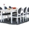 Venedig Ensemble De Salle à Manger 95x180/276, 2 Tablettes De Rangement Blanches Inclues Avec 6 Chaises Rococo, Blanc/noir. -Mobilia Boutique ensemble table et chaise 22189653