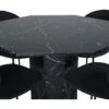Marbs Ensemble Table, Table Noir Marbre Décor Et 4 Vault Chaises Noir. -Mobilia Boutique ensemble table et chaise 22190383