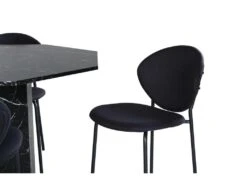 Marbs Ensemble Table, Table Noir Marbre Décor Et 4 Vault Chaises Noir. -Mobilia Boutique ensemble table et chaise 22190387