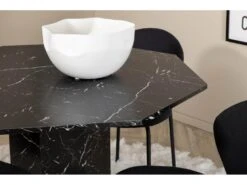 Marbs Ensemble Table, Table Noir Marbre Décor Et 4 Vault Chaises Noir. -Mobilia Boutique ensemble table et chaise 22190391