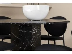 Marbs Ensemble Table, Table Noir Marbre Décor Et 4 Vault Chaises Noir. -Mobilia Boutique ensemble table et chaise 22190393