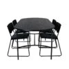 Skate Ensemble Table, Table Noir Et 4 Kenth Chaises Velours Noir. -Mobilia Boutique ensemble table et chaise 22190795